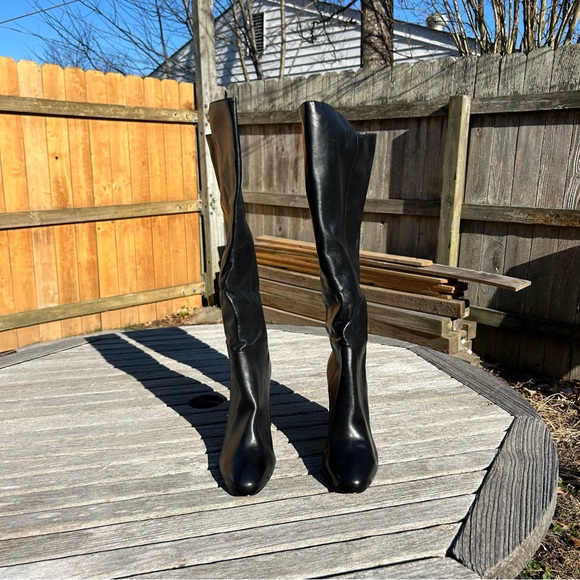 Schutz Women's knee high black leather boots size 9 - Picture 3 of 9